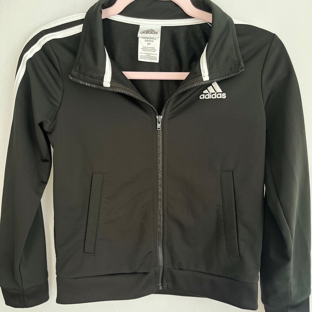 Boys Adidas Warm Up Jacket in Black